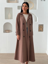 Trench Coat Abaya Brown