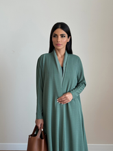 Cozy Pleated Abaya Green