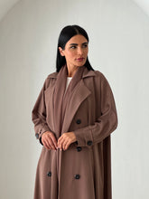 Trench Coat Abaya Brown