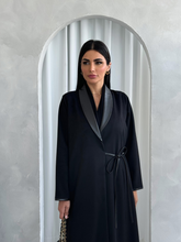Suede Leather Kimono Black