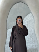 Suede Leather Kimono Brown