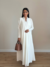 Cozy Pleated Abaya White