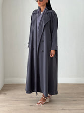 Trench Coat Abaya Grey