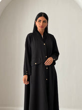 Gold Buttons Abaya Black