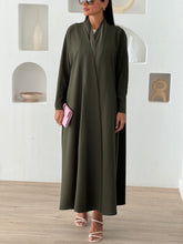 Cozy Pleated Abaya Olive