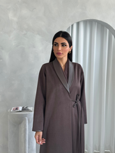 Suede Leather Kimono Brown