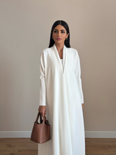Cozy Pleated Abaya White