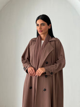 Trench Coat Abaya Brown