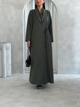 Suede Leather Kimono Olive