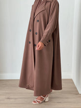 Trench Coat Abaya Brown