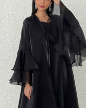 Ruffle Abaya Black