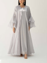 Ruffle Abaya Grey