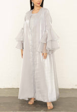Ruffle Abaya Grey