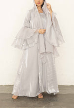 Ruffle Abaya Grey