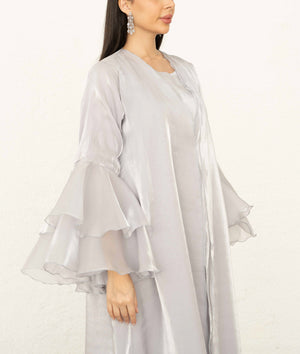 Open image in slideshow, Ruffle Abaya Grey
