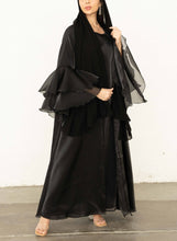 Ruffle Abaya Black