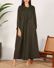 Collar Abaya Set Green
