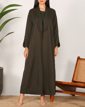 Collar Abaya Set Green