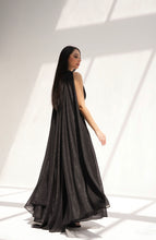 Metallic Cape Dress Black