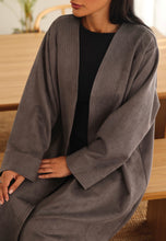 Suede Abaya Grey