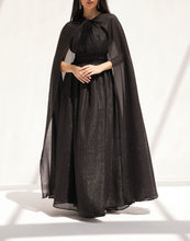 Metallic Cape Dress Black
