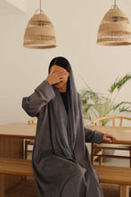 Suede Abaya Grey