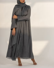 Metallic Grey Abaya Set