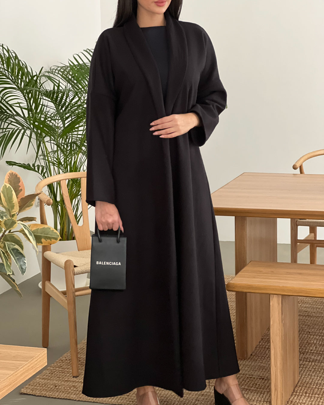 Wool Coat Abaya Black Laha